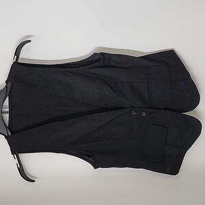 100% Linen Vest Black